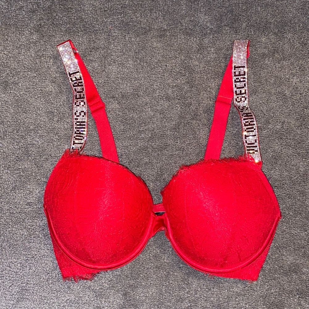 Victoria’s Secret Red Rhinestone Bra